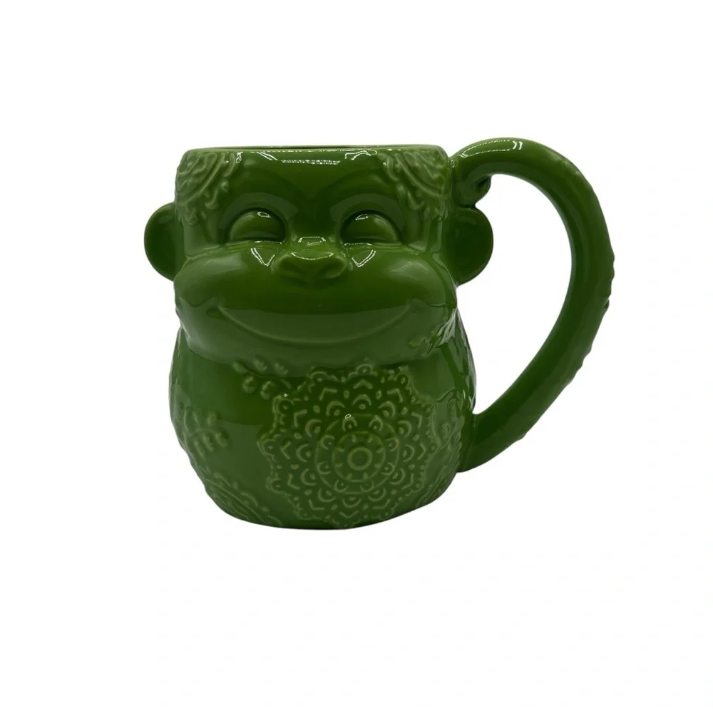TARA AT HOME “MILA MONKEY” GREEN LARGE 20OZ COFFEE MUG